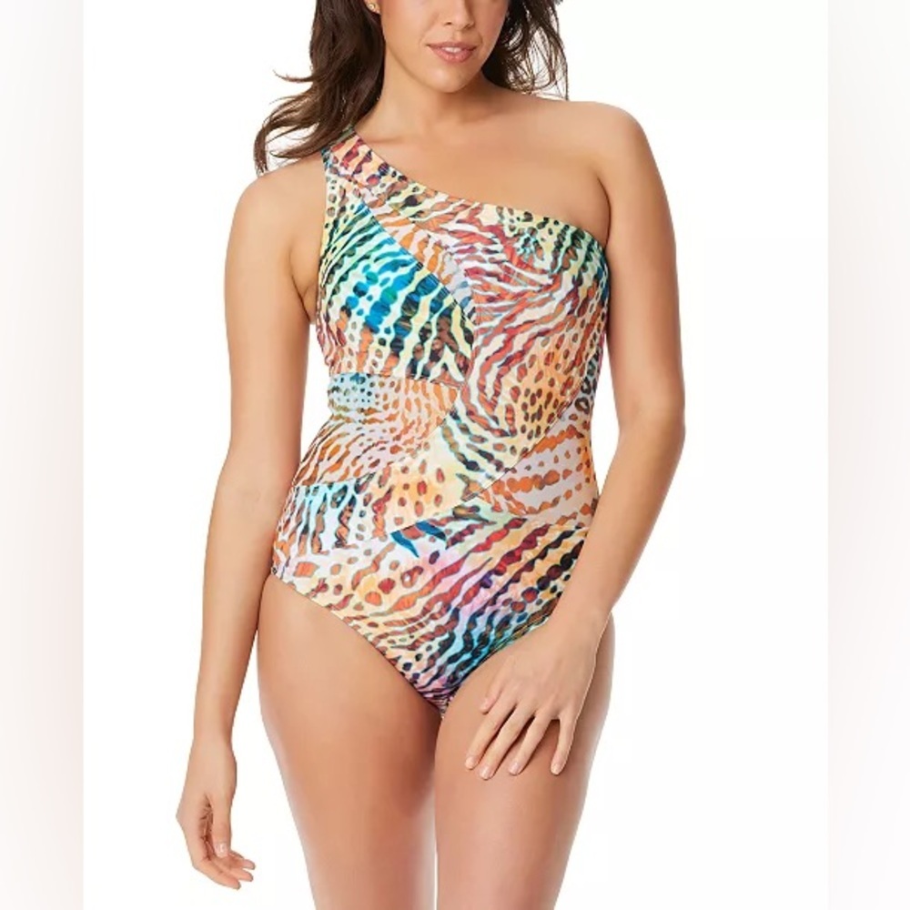 Beyond Swim Women's Cristiano Printed One-Shoulder One-Piece Swimsuit